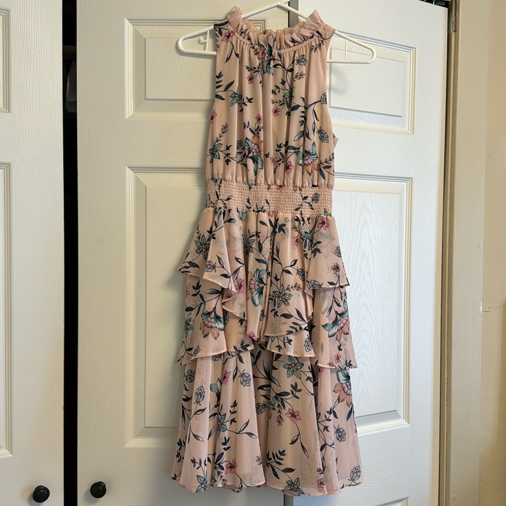 Women’s Pink Sleeveless Floral Short Spring Summer Dress 8P Eliza J